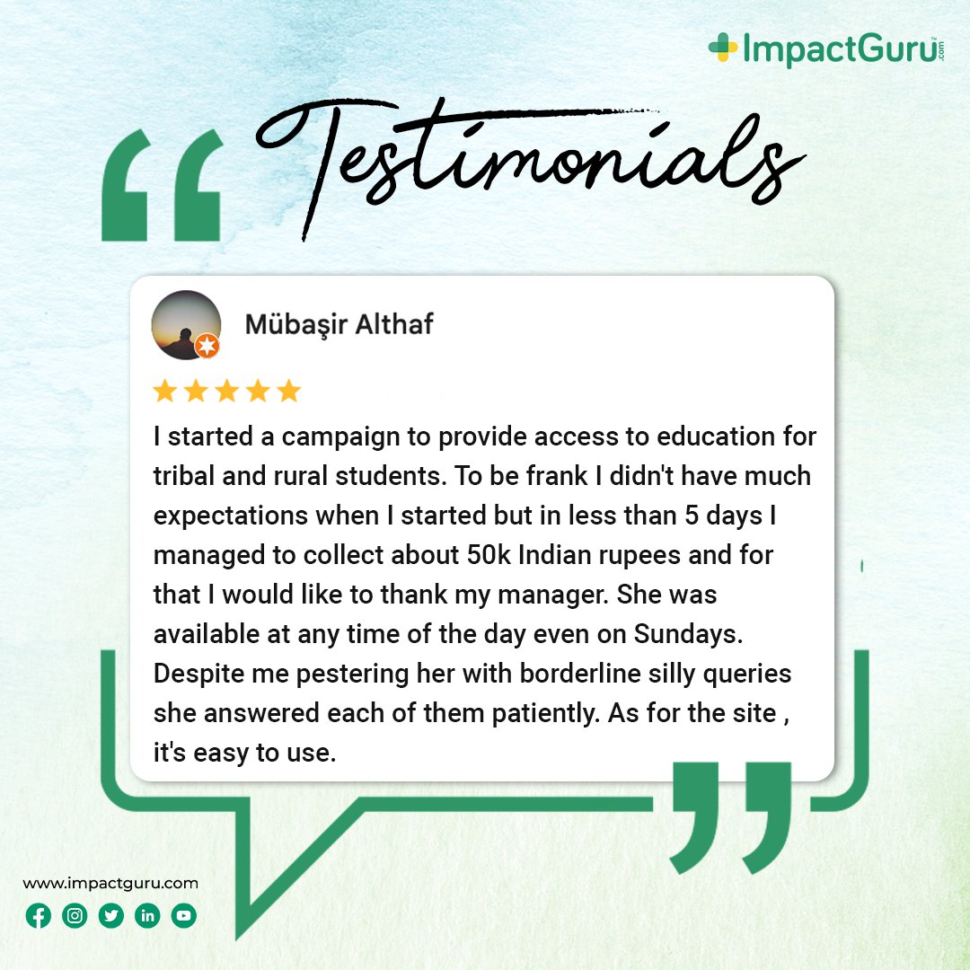 It's always an honor to be part of a kind journey and to see the power of community come to life. Remember, we're always here for you.

#ImpactTogether #ImpactGuru #Testimonial