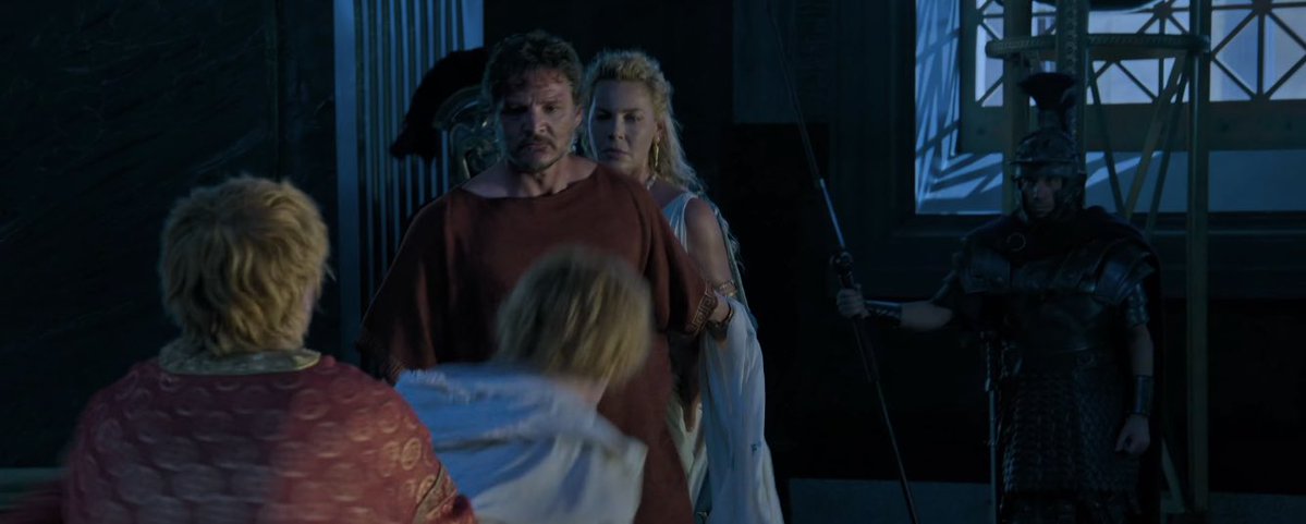 fredhechinger's tweet image. Probably an unpopular opinion but I wish we’d seen more of Acacius and Lucilla in Gladiator II 😭 it’s clear that they had a loving relationship and actually cared for each other, and Pedro Pascal and Connie Nielsen had great chemistry together 😔