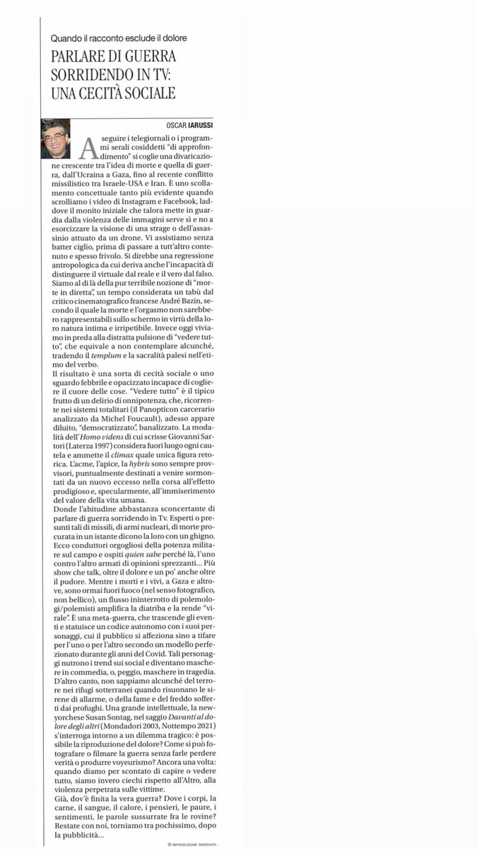 Da #Gaza alla #Ucraina, come ci poniamo davanti al dolore della #guerra.
Qualche nota su <a href="/Avvenire_Nei/">𝐀𝐯𝐯𝐞𝐧𝐢𝐫𝐞</a>