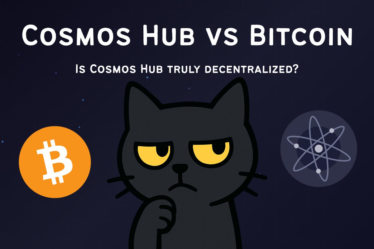 tøny (@tonyler_) on Twitter photo 1/ How decentralized is the Cosmos Hub? 🤔
Let's examine live network data to see how decentralized $ATOM and <a href="/cosmoshub/">Cosmos Hub ⚛️</a> really are, using Bitcoin as the ultimate decentralized network.
Here's the analysis 🧵👇 1/ How decentralized is the Cosmos Hub? 🤔
Let's examine live network data to see how decentralized $ATOM and <a href="/cosmoshub/">Cosmos Hub ⚛️</a> really are, using Bitcoin as the ultimate decentralized network.
Here's the analysis 🧵👇