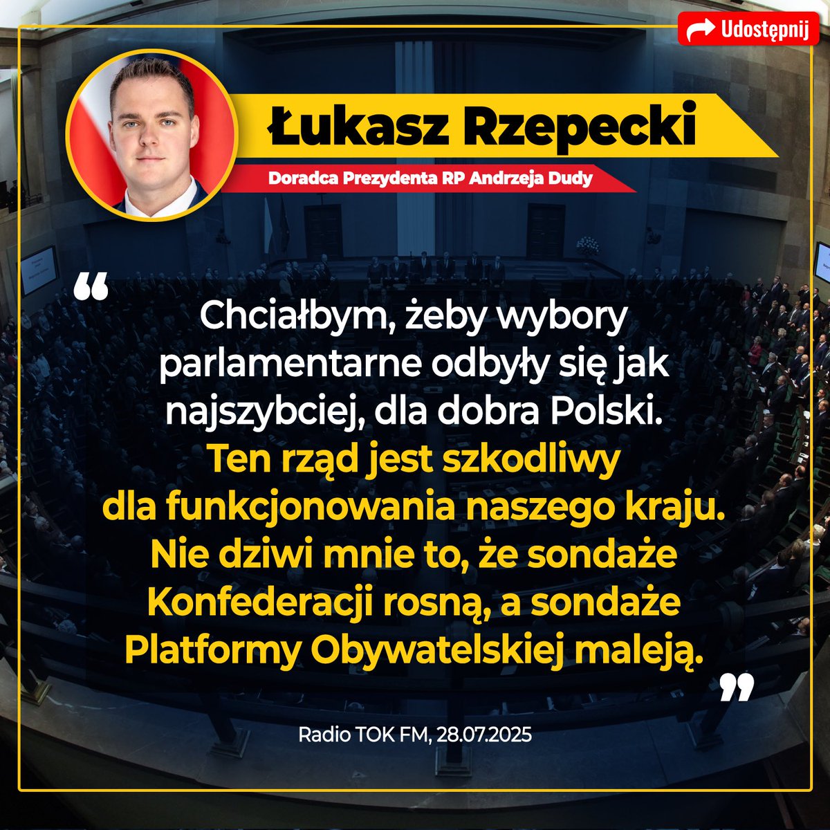 RzepeckiLuki's tweet image. Dziś w @Radio_TOK_FM byłem pytany m.in o „ Deklarację Polską” zaproponowaną przez PiS a także o rząd Donalda Tuska i rekonstrukcję.
tokfm.pl/Tokfm/7,103087…