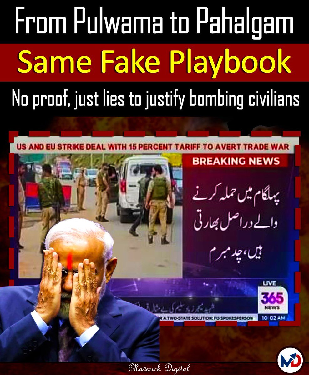 maryam_shah11's tweet image. From Pulwama to Pahalgam – same old script, no proof, just lies to justify bombing innocent civilians. 

Truth can’t be hidden forever!
#dominATE_ParisD2 #forcebook #F1naBand #HunSenisAwarCriminal #KOZAL