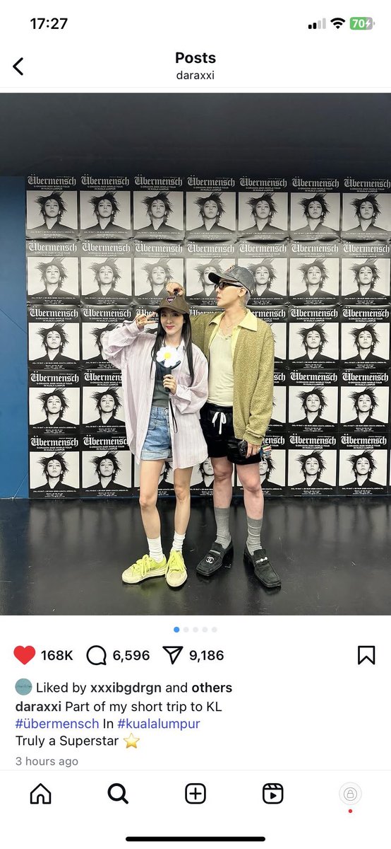 G‑Dragon liked Dara's IG post. 

Applers: 🫨🫠💘💥 #Daragon