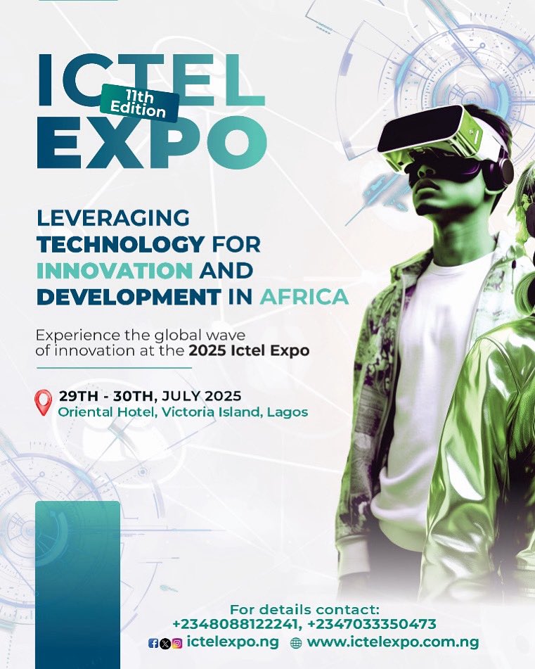 Galaxybackbone's tweet image. We shall be speaking and exhibiting at this year’s @ictelexpo2025 taking place at the Oriental Hotel, Lagos.
Join us as we showcase how we are powering Nigeria’s digital transformation from infrastructure to innovation and from connectivity to cloud.
We can’t wait to connect,…