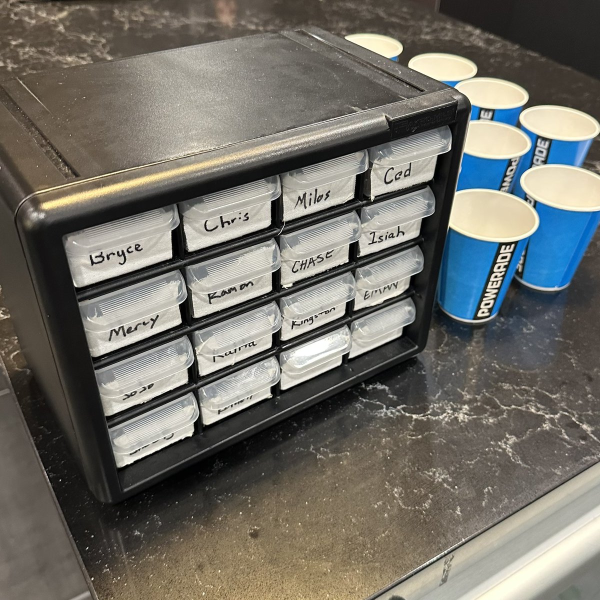 Invested in player development. Set up &amp; ready to roll by 545am Every. Single. Day.

Breakfast.
Hydration Options. 
Morning Supplements. 

ELITE habits get ELITE results.