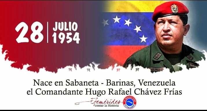 Chávez nace el mejor amigo de #Cuba,  28 de julio de 1954. Su antimperialismo marca pauta en este siglo.
"...nadie piensa que se ha ido"
#CubaViveEnSuHistoria