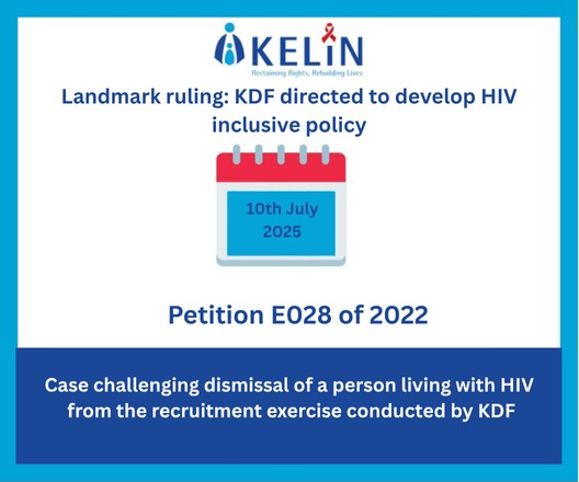📢Announcing a major win in the fight against HIV discrimination!👨‍⚖️ 🇰🇪

🧵 THREAD
 Landmark Ruling: KDF Directed to Develop HIV-Inclusive Policy

Here is a summary of the case: kelinkenya.org/wp-content/upl… 
Here is what this means and why it is historic.👇

#EndHIVStigma