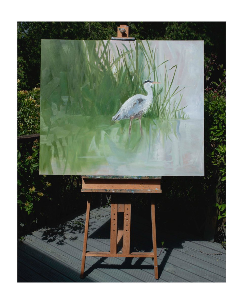 I need a title for this piece that is better than ‘Heron’! As an incentive… If you come up with something I love, something that fits perfectly and I choose to use, I will send you the first print I make of my heron as a gift to say thank you.
💚Suggestions please💚

#freeprint