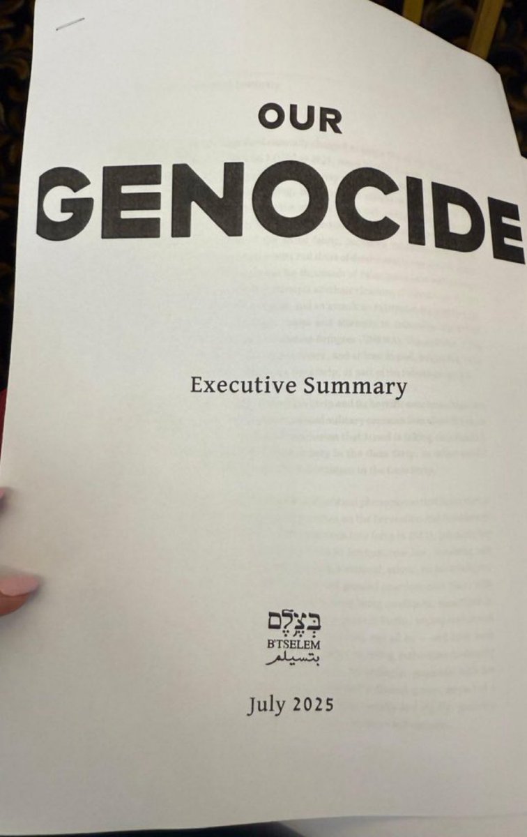 Breaking: A landmark report by the Israeli organization B’Tselem accuses Israel of committing genocide in Gaza. It highlights apartheid, institutional violence, and systematic dehumanization as the preconditions that paved the way for the genocide.