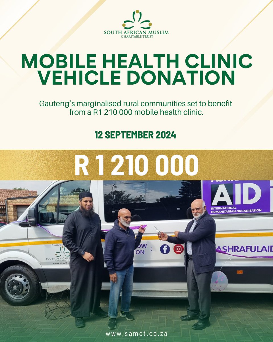 Because quality healthcare should reach everyone.

Our donation of a R1.2 million mobile clinic to Ashraful Aid brings medical support directly to those who need it most — no matter the distance.

samct.co.za