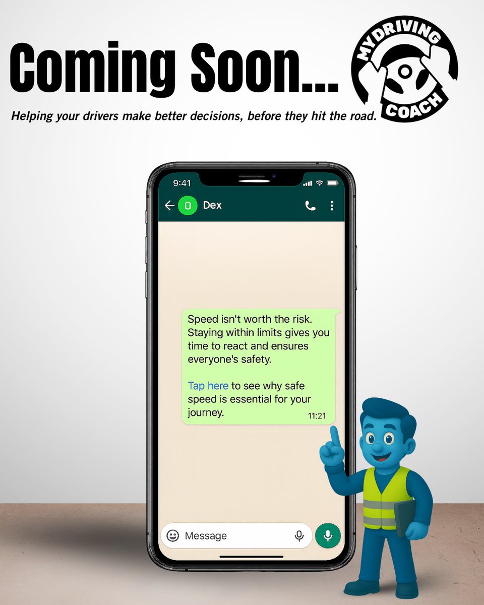 PDTsolutions's tweet image. An easier way to keep your drivers sharp.

Even experienced drivers need reminders to stay focused and consistent.

My Driving Coach delivers weekly coaching via WhatsApp, helping you reduce risk and reinforce good habits across your fleet.

Launching soon, join the waiting list…