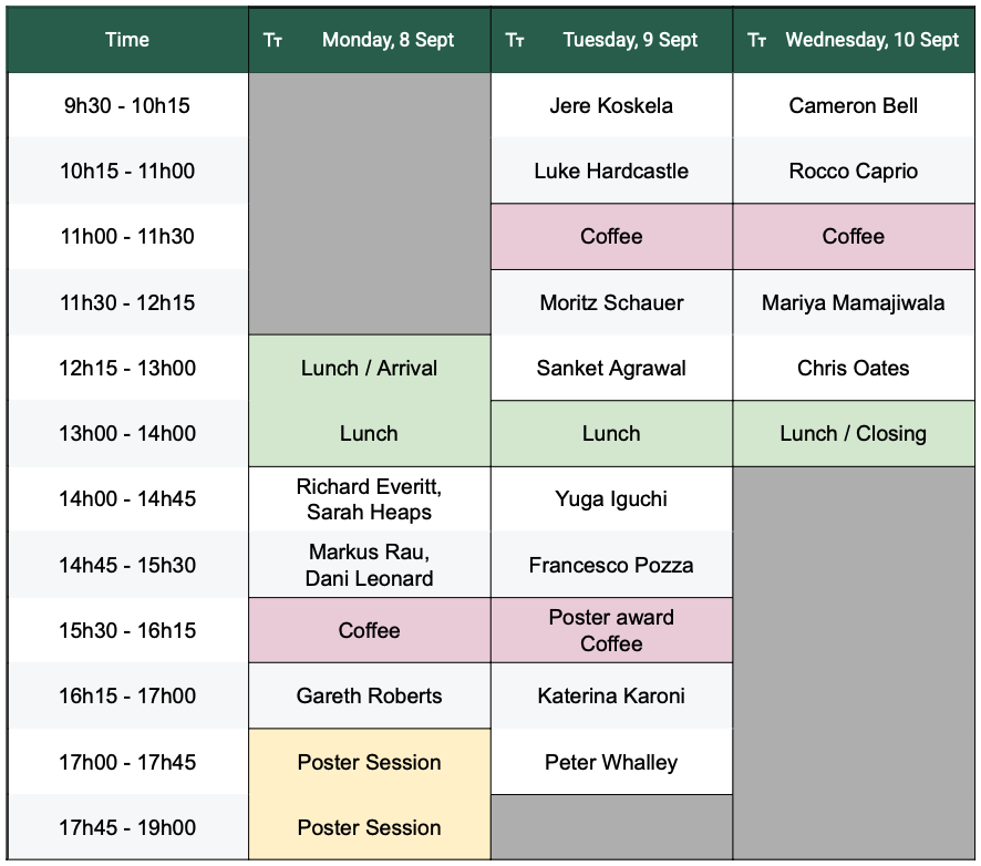 A glance at the schedule and speaker list, for the interested: