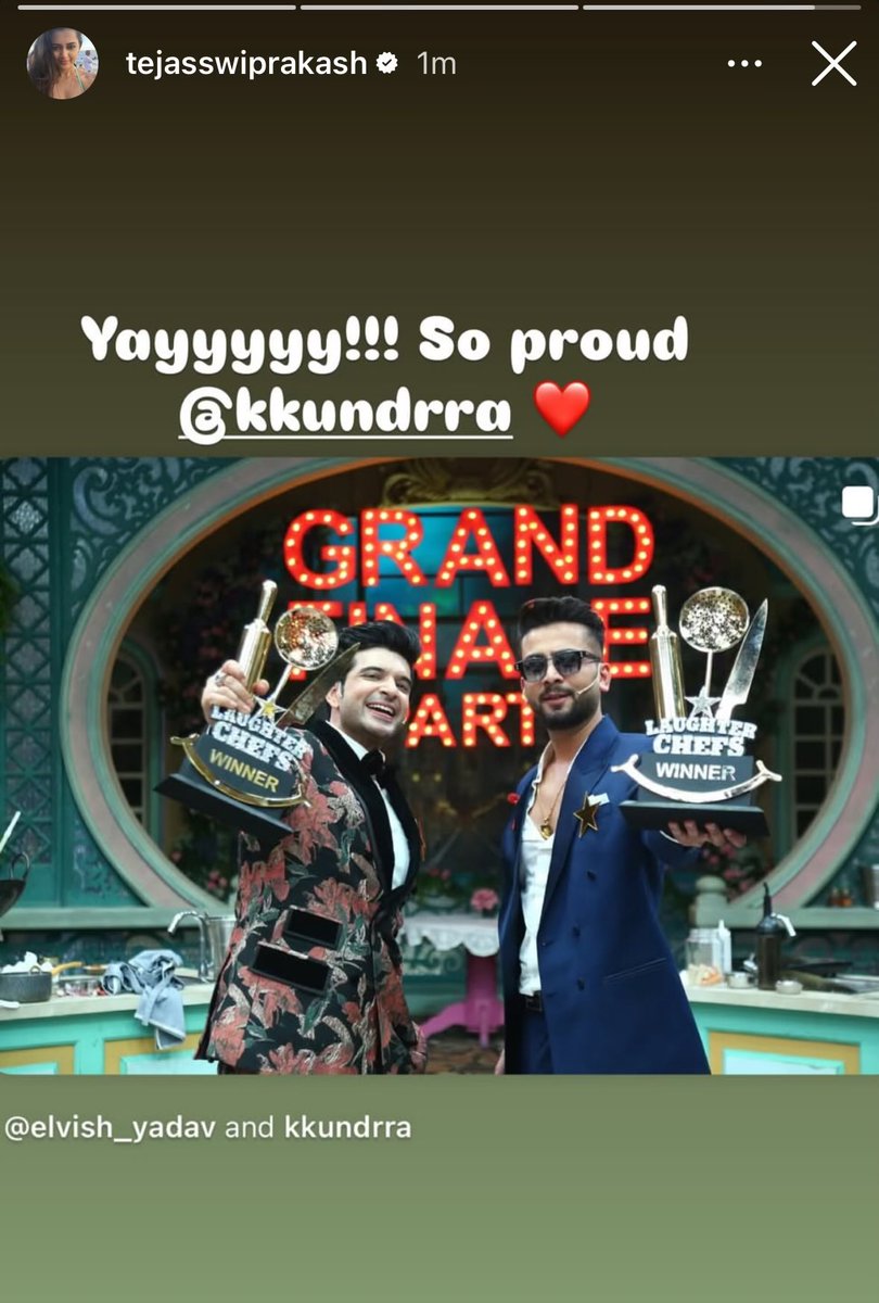 Just ❤️❤️❤️
Her cheering for him and him cheering for her makes victory more special 🧿🧿🧿

#TejRan #LaughterChefsSeason2 #Karankundrra #TejasswiPrakash