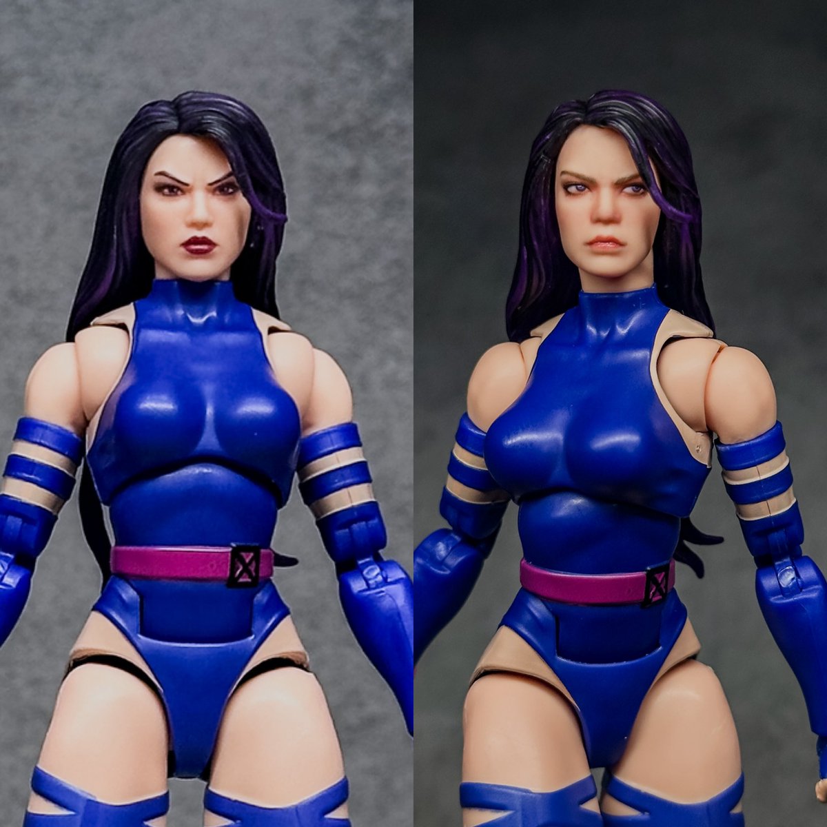 bucky_spike's tweet image. マーベルレジェンド ゲーマーバース
サイロック
✅フェイスリペイント
✅小顔整形(顔パーツの変形、顎削り)
✅股関節可動域拡張
顔が少しパツパツのおばちゃん感な印象でしたが、あれこれ調整して
無事にスタイリッシュなサイロックに仕上がりました