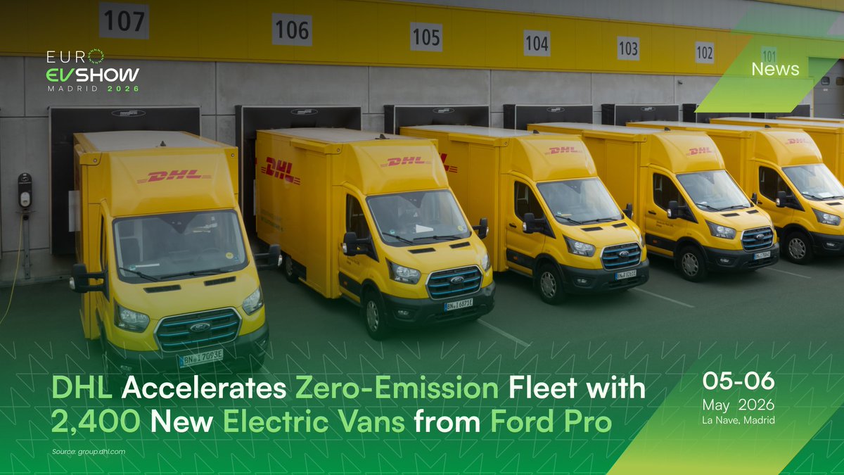 EuroEvShow's tweet photo. In a significant step toward decarbonising last-mile logistics, DHL Group has announced the expansion of its partnership with Ford Pro, securing an additional 2,400 electric vans for delivery by the end of 2025.

Read the full article here: https://t.co/G2pWOG1hUk

#EuroEVShow https://t.co/m7LHGsd9pp