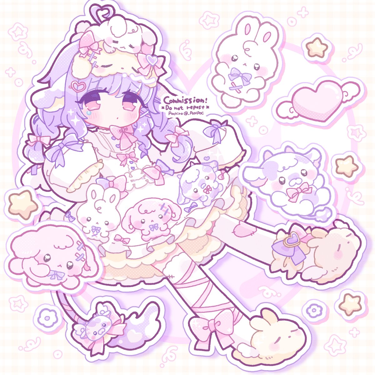 _PONPOC's tweet image. 💜💛🤍　#Commission