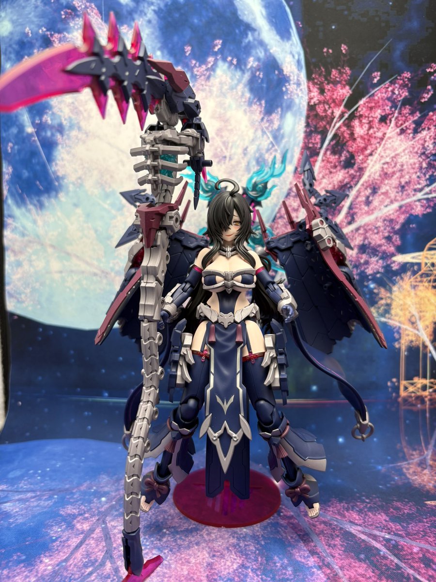 patorarami's tweet image. ツクヨミさん完成!!
作りごたえ抜群のボリューム！
そして可愛い！
 #メガミデバイス 
 #プラモデルライフ