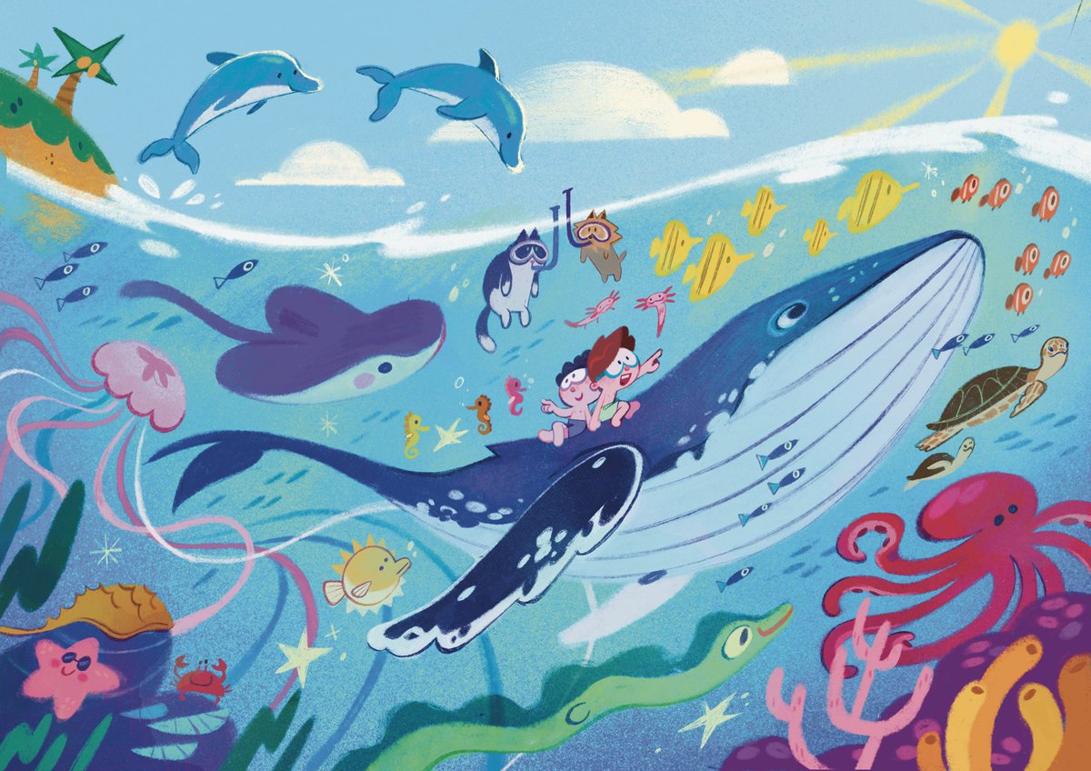 A commission I did for two of my best friends 🐙🪸⭐️