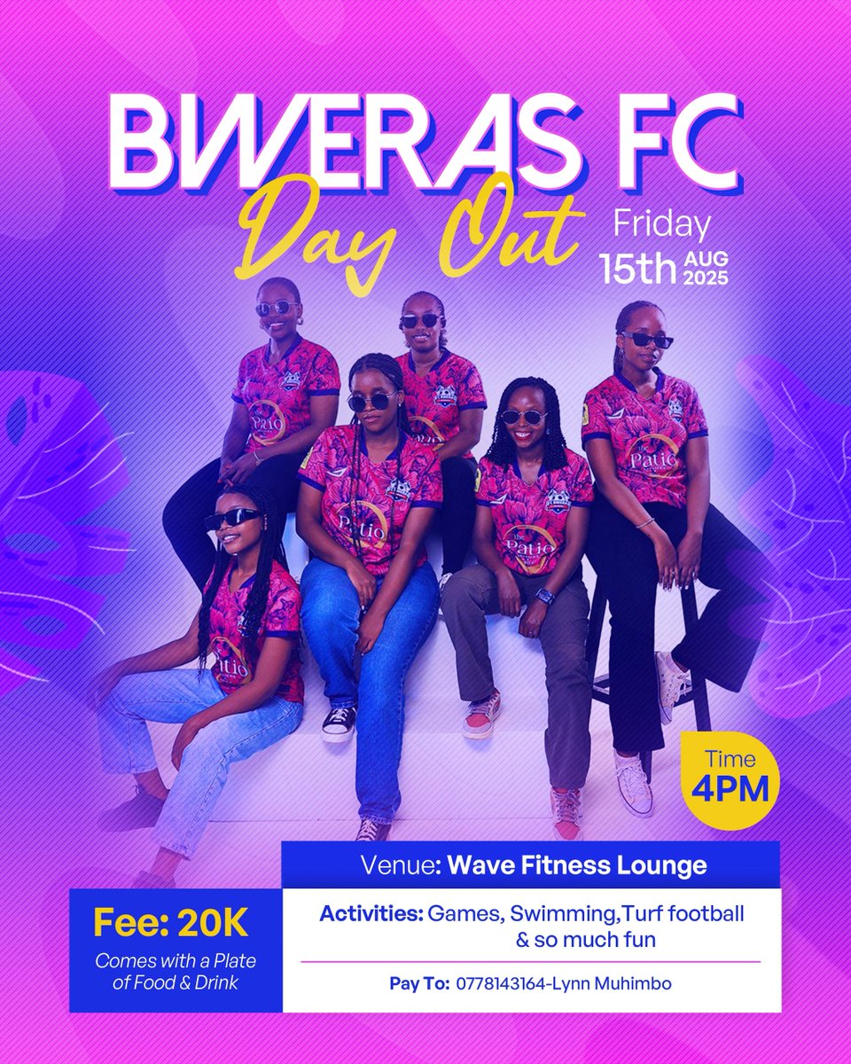 NtareStories's tweet image. Looking for plot on August 15th? The lovely ladies of @BwerasFc are cooking.
15th August 2025 | Wave Fitness Harbor | 20K