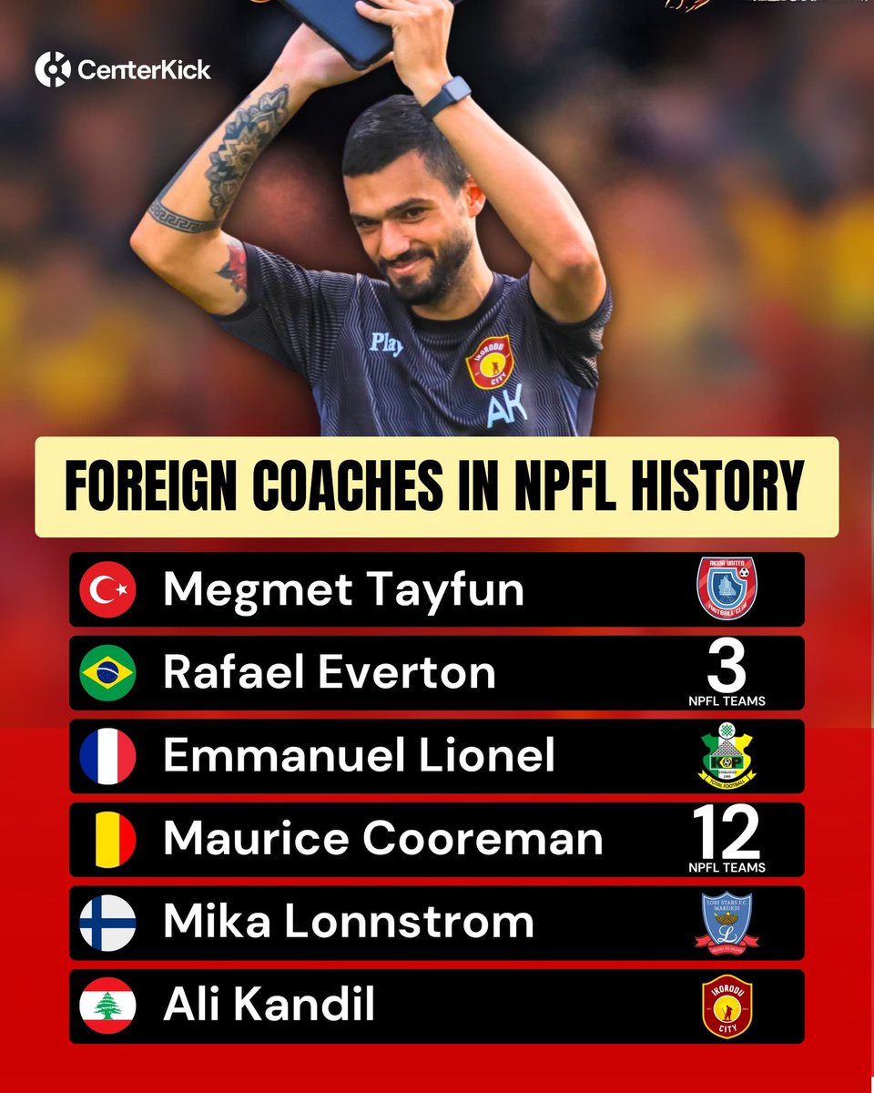 Centerkick_'s tweet image. Ikorodu City's Ali Kandil joins the list of foreign coaches in NPFL history 🇱🇧 ✅️
#Centerkick #NPFL26