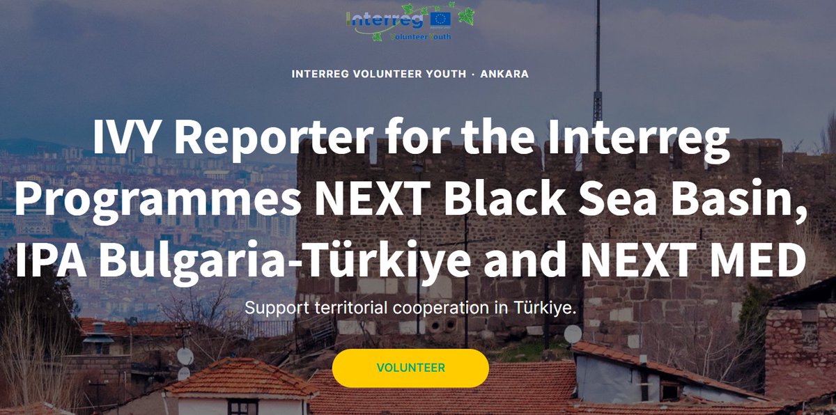 Interreg TESIM NEXT (@tesimnext) on Twitter photo 🚨 Calling young changemakers!
Join the #Interreg Volunteer Youth (IVY) initiative and support territorial cooperation in 🇹🇷 Türkiye!
📢 Support three #Interreg programmes: <a href="/BlackSeaBasin/">Interreg NEXT Black Sea Basin Programme</a>, <a href="/interregnextmed/">Interreg NEXT MED Programme 🇪🇺🌍</a> and <a href="/BgTr_IPACBC/">Interreg-IPA BG-TR CBC</a>
📍Ankara
🕒Apply by 31.07👉aebr.teamtailor.com/jobs/6131936-i… 🚨 Calling young changemakers!
Join the #Interreg Volunteer Youth (IVY) initiative and support territorial cooperation in 🇹🇷 Türkiye!
📢 Support three #Interreg programmes: <a href="/BlackSeaBasin/">Interreg NEXT Black Sea Basin Programme</a>, <a href="/interregnextmed/">Interreg NEXT MED Programme 🇪🇺🌍</a> and <a href="/BgTr_IPACBC/">Interreg-IPA BG-TR CBC</a>
📍Ankara
🕒Apply by 31.07👉aebr.teamtailor.com/jobs/6131936-i…