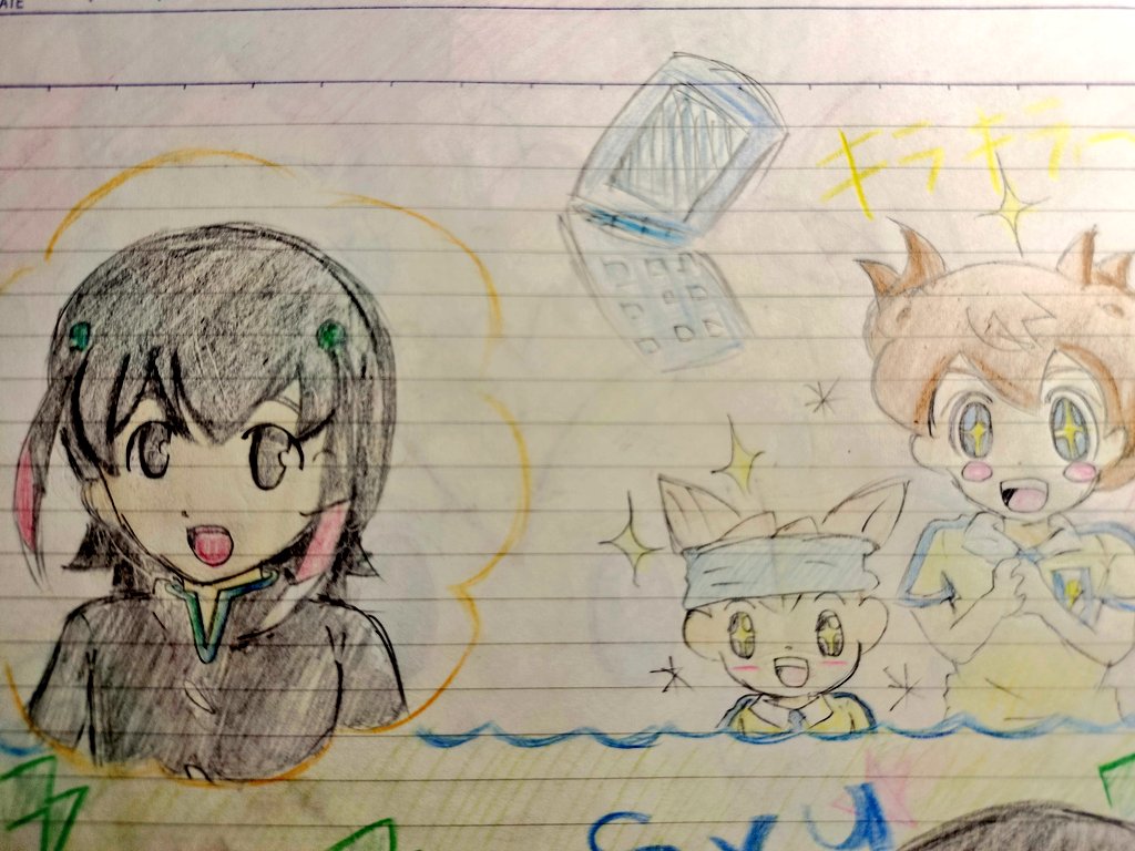 guru9_6's tweet image. 小学生のときに描いたｲﾅ絵をみてひとりでずっと笑ってる