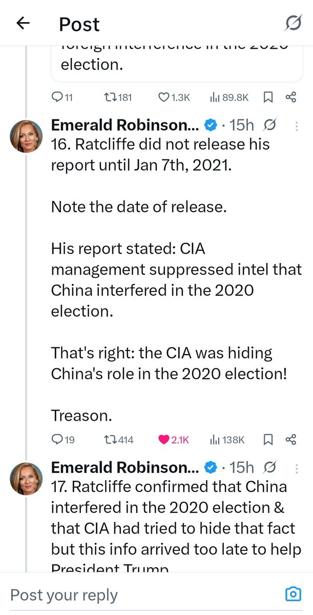 Lois Shugarr (@shugarrlois) on Twitter photo In 2020, CIA Director Ratcliffe was supposed to deliver his report on Election interference to the WH on Dec. 18th. He stalled until January 7th. As <a href="/EmeraldRobinson/">Emerald Robinson ✝️</a> states in her BRILLIANT thread, "notice the date". What part did he play in the "steal"? In 2020, CIA Director Ratcliffe was supposed to deliver his report on Election interference to the WH on Dec. 18th. He stalled until January 7th. As <a href="/EmeraldRobinson/">Emerald Robinson ✝️</a> states in her BRILLIANT thread, "notice the date". What part did he play in the "steal"?