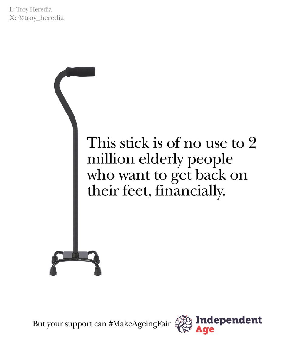 Troy Heredia (@troy_heredia) on Twitter photo Support!
Here's my first poster encouraging people to speak up for the almost two million older people in financial hardship. #MakeAgeingFair
<a href="/IndependentAge/">Independent Age</a> <a href="/OneMinuteBriefs/">One Minute Briefs ⏱️</a> Support!
Here's my first poster encouraging people to speak up for the almost two million older people in financial hardship. #MakeAgeingFair
<a href="/IndependentAge/">Independent Age</a> <a href="/OneMinuteBriefs/">One Minute Briefs ⏱️</a>