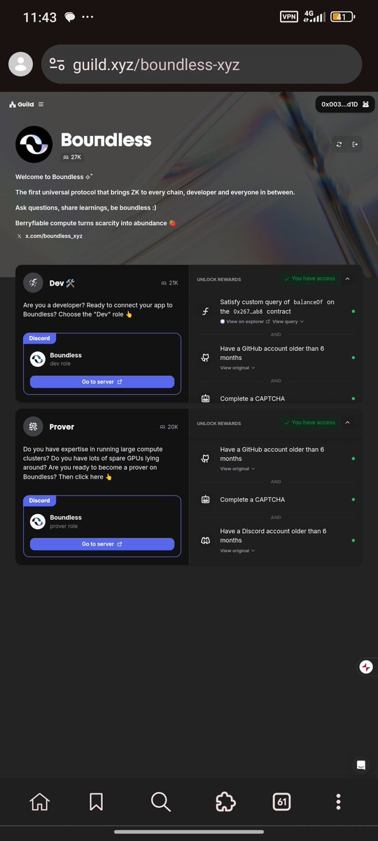Rubynaruto20's tweet image. To get Prover and Dev Roles Task on boundless
You can stake 0.01 USDC and 0.00001 ETH on Base Network

✅ Go to boundless-stake.vercel.app
• Connect with EVM Wallet 
• Stake any amount of USDC and ETH on Base Network
• Next, Go to Guild guild.xyz/boundless-xyz and Connect your…