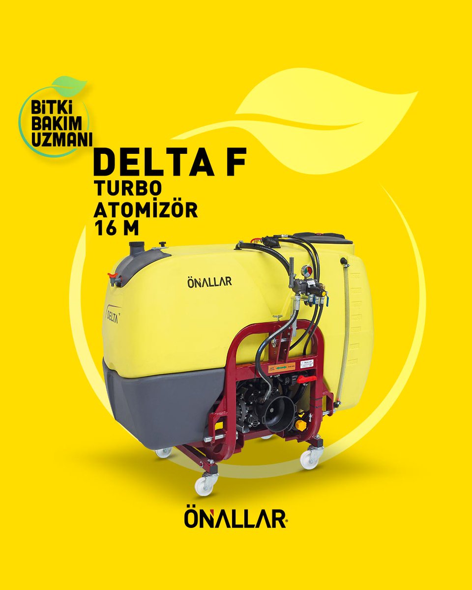 🌳 Önallar Delta F Turbo Atomizer!

🌿 16 m iş genişliği,
💧 Homojen püskürtme,
💨 Güçlü hava akımı ile ilacı en yüksek dallara kadar taşır.

#TurboAtomizer #Bahçeİlaçlama #Ağaçİlaçlama #bitkibakımuzmanı