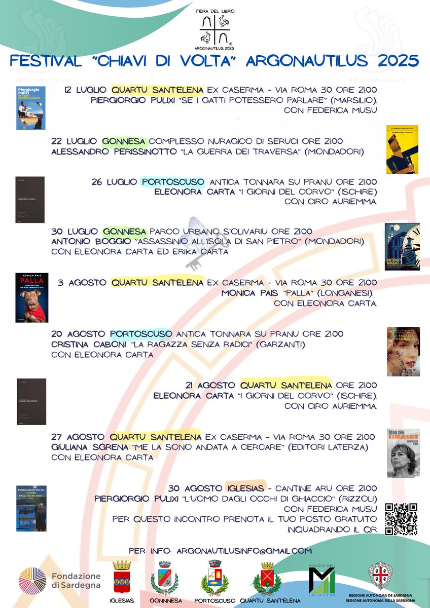 REMINDER: 
Programma Festival "Chiavi di Volta" - Argonautilus Estate 2025
per info e prenotazioni: argonautilusinfo@gmail.com
