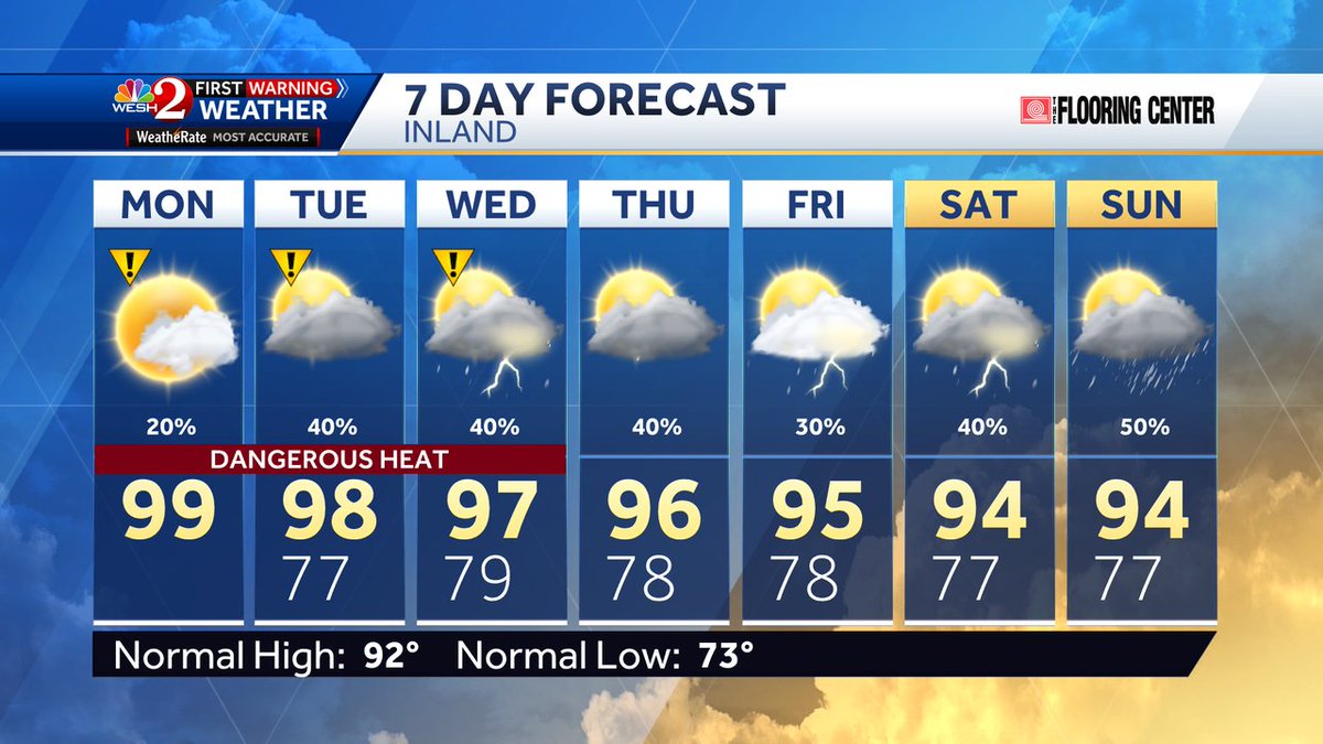 Here's a look at Central Florida's Updated 7 day forecast. Stay with <a href="/WESH/">WESH 2 News</a> for updates.