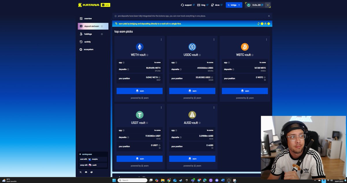LucBerkefeld's tweet image. Started exploring @katana to check if it can tackle liquidity fragmentation and how yield works on there + how this all plays into the @0xPolygon Agglayer ecosystem.
So far pretty easy to handle but I still lots of blanks on my end. @0xMarcB happy to have a chat online about…