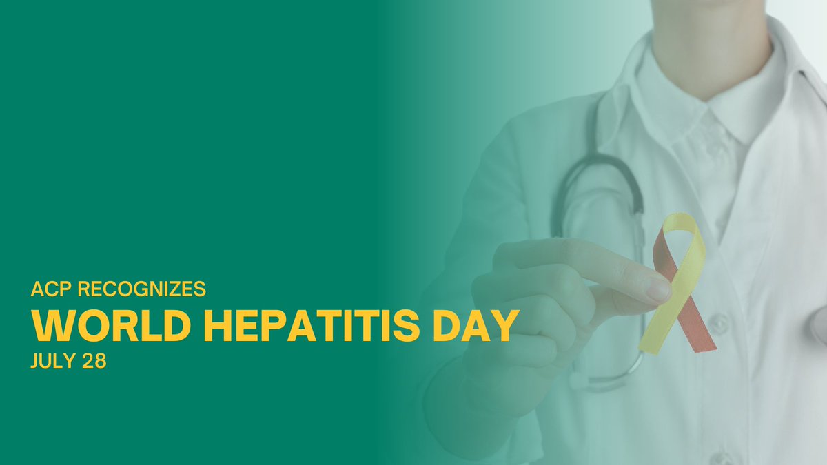 ACPIMPhysicians's tweet image. Today is #WorldHepatitisDay and we can all work together to raise awareness about the causes, prevention, and treatment. Learn more with ACP’s Clinical Guidelines on Hepatitis C: bit.ly/4jFXEDm