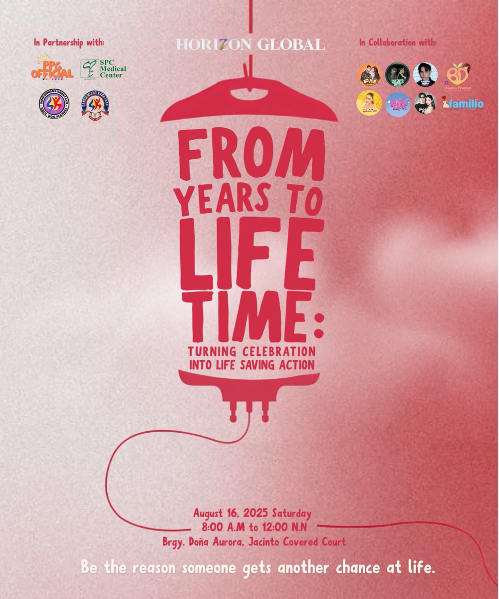 HORI7ONGLOBAL's tweet image. [🩸💉] BLOOD DONATION

Our blood donation drive is now set for:
📅 Aug 16, 2025 | 8:00AM–12:00PM
📍Brgy. Dona Aurora Jacinto Covered Court, Quezon City

Same mission, same heart,  just a new day to make a difference.
Let’s roll up our sleeves and save lives together!…