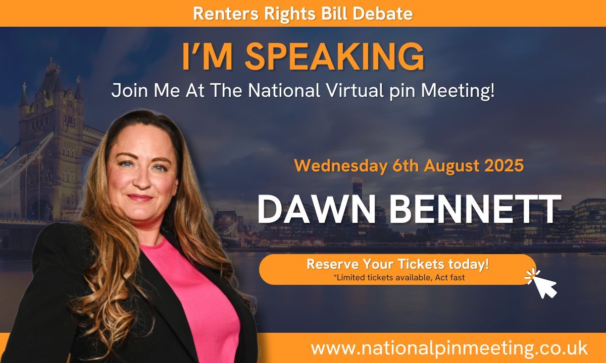 🎤 Dawn Bennett LIVE 6 Aug @ National Virtual pin Meeting

Compliance matters — and she knows it inside out.

🎟 Free guest ticket (for first-time attendees): nationalpinmeeting.co.uk 
Use code: social

#DawnBennett #RentersReformBill #PropertyCompliance #pinmeeting