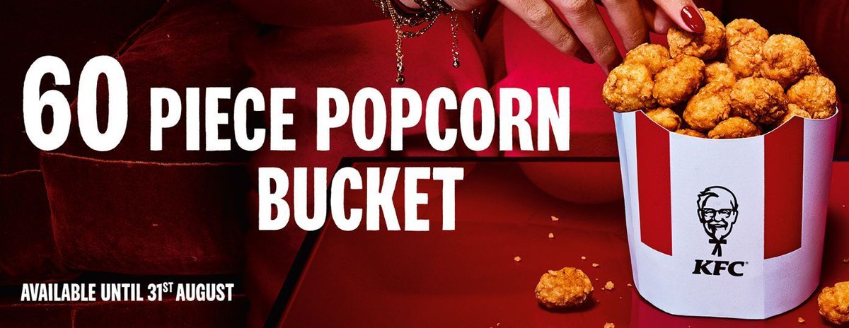 Until the 31st August KFC are doing a 60 piece popcorn chicken bucket! 🐔 🍿 If you're ordering via Just Eat, Deliveroo or Uber Eats save with our offers #DontDiscountTheDiscount

buff.ly/DIEUaTY