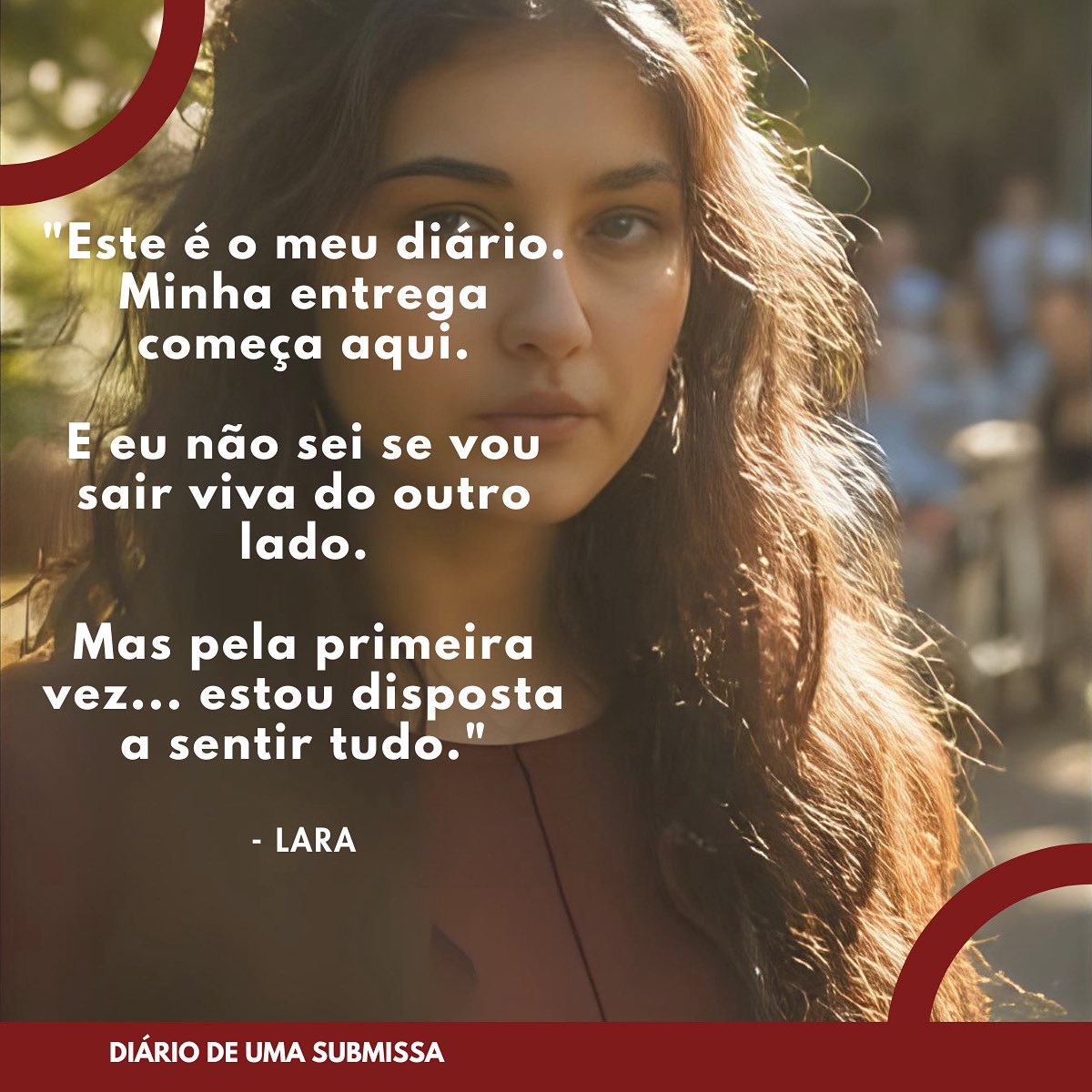 TokyoAruji's tweet photo. https://t.co/lB4jYv83B5

“Este é o meu diário.
Minha entrega começa aqui.
E eu não sei se vou sair viva do outro lado.
Mas pela primeira vez... estou disposta a sentir tudo.”

- LARA

#romancedark #romancehot https://t.co/f7Gi0PAOEU