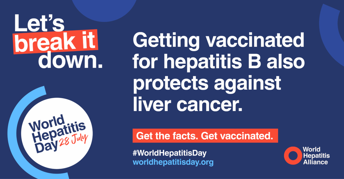 HCTNHS's tweet image. DYK each year, more than a million people lose their lives to hepatitis.
We have fast and accurate tests, effective and affordable treatments, and a proven vaccine that could prevent 95% of newborns from getting hepatitis B.
Let&apos;s break down the barriers. #WorldHepatitisDay