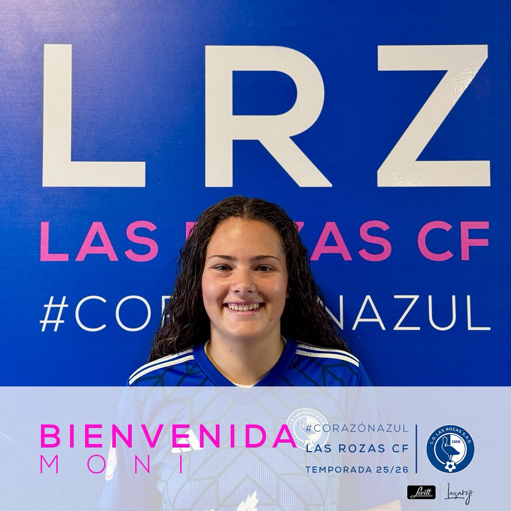 Las Rozas CF (@lasrozas_cf) on Twitter photo PRIMER EQUIPO| 🫡 Moni se une al proyecto de nuestro de <a href="/LRZFEM/">LRZFEM</a> de <a href="/Aitor_JS/">Aitor Jimenez</a> de la 25/26.
🧤 La guardameta llega procedente del <a href="/cff_olympia/">CFF Olympia Las Rozas</a> y se convierte en el 6ª fichaje para la familia #CorazonAzul.
🙌 GANAS de verte bajo palos haciendo grandes intervenciones.
#diverXiOn PRIMER EQUIPO| 🫡 Moni se une al proyecto de nuestro de <a href="/LRZFEM/">LRZFEM</a> de <a href="/Aitor_JS/">Aitor Jimenez</a> de la 25/26.
🧤 La guardameta llega procedente del <a href="/cff_olympia/">CFF Olympia Las Rozas</a> y se convierte en el 6ª fichaje para la familia #CorazonAzul.
🙌 GANAS de verte bajo palos haciendo grandes intervenciones.
#diverXiOn
