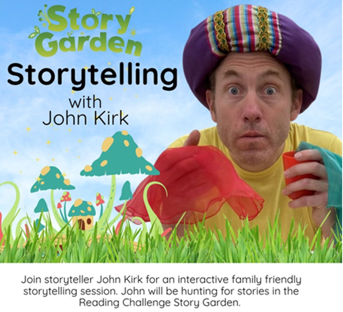 Join storyteller John Kirk as he returns to our libraries, as part of the Summer Reading Challenge. Suitable for ages 4+ years. 

Wed 30 July

9.30am - Neston Library
11.30am - Helsby Library
2pm -  Winsford Library

Last few tickets remaining, book here: cwac.co/5Ubfj