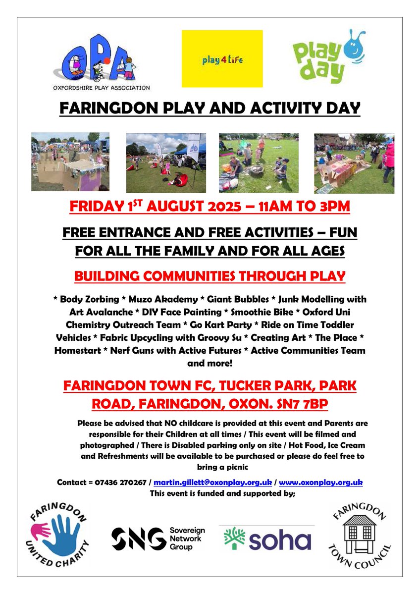 Oxon Play Assoc OPA (@oxonplay) on Twitter photo It's another busy week for us πThe Summer of Play continues π <a href="/SouthOxon/">South Oxfordshire DC</a> <a href="/HenleyTCM/">Henley Town Council</a> <a href="/FaringdonTC/">Faringdon T.Council</a> <a href="/bethiatld/">Bethia Thomas Faringdon πΆ</a> It's another busy week for us πThe Summer of Play continues π <a href="/SouthOxon/">South Oxfordshire DC</a> <a href="/HenleyTCM/">Henley Town Council</a> <a href="/FaringdonTC/">Faringdon T.Council</a> <a href="/bethiatld/">Bethia Thomas Faringdon πΆ</a>