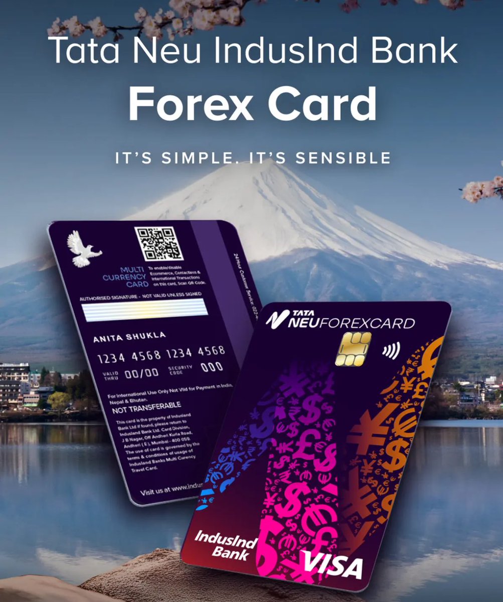 🚨 JUST LAUNCHED: Tata Neu x IndusInd FOREX Card 💳🌍

This card just dropped - and it’s making all other forex cards look outdated.🤩

🧵 Why this can be the ultimate travel card in 2025 👇