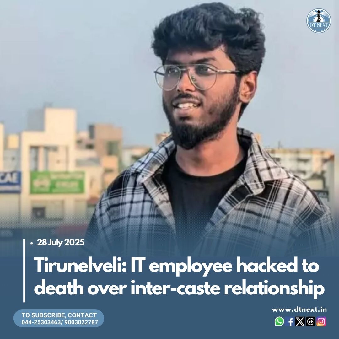 dt_next's tweet image. In a suspected #HonourKilling in #Palayamkottai, 23-year-old IT employee Kavin Kumar was hacked to death allegedly over an inter-caste relationship. The girl&apos;s parents, who are sub-inspectors, and her brother, have been booked. 

#DTNext #Tirunelveli #TamilNadu