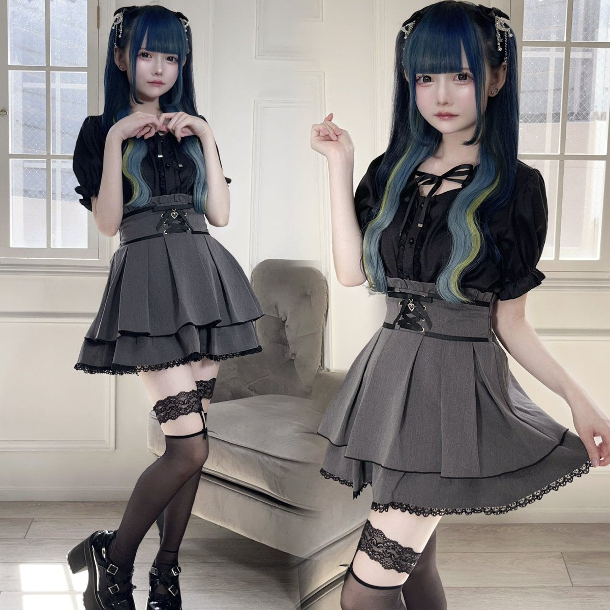 mars_amoebamars's tweet image. \人気急上昇中...🐇🩶🪽/
.
盛れ確定の最強かわいい地雷スカパン🤍
ウエストのコルセット風レースアップ×ハートチャームが可愛すぎる定番スカパン🪽
新色チャコールグレーが人気急上昇中🩶
大人っぽさと可愛さを兼ね備えたチャコールグレーが垢抜けポイント...🪞🎀
.
🛒 lilimpark.jp/shopdetail/000…