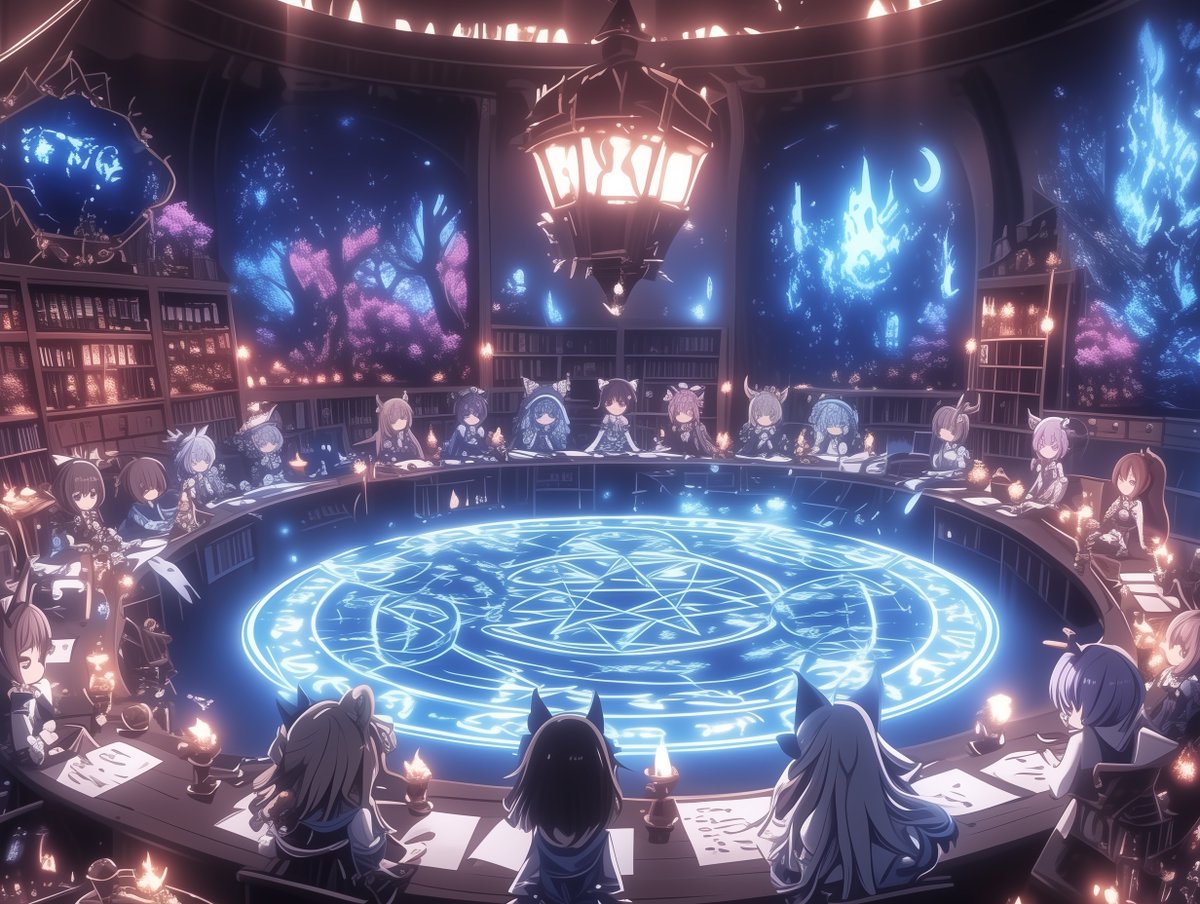 takuma0083's tweet image. 皆様
今日も有難うございました🐬

見習い魔女さんは
日々魔法を研究してます
魔法が巧く発動せず悩んだり

互いの術式を発表して
良い所は取り入れ悪い箇所は修正して
先生に近づく為頑張ってます⭐️

みなさんに明日もいい事あります様🩵
魔女見習い始めました🐬＃AIart
