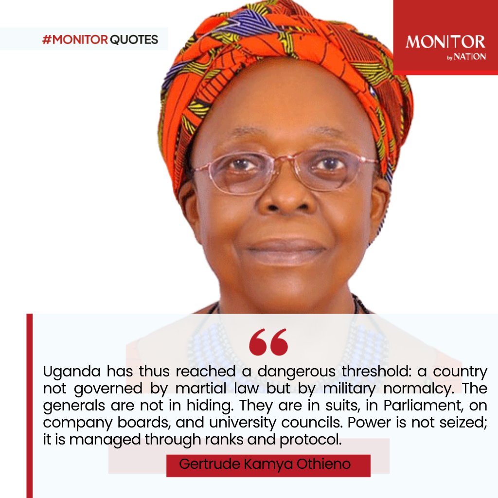 In the final essay, we ask the uncomfortable question: Can Uganda ever demilitarise? Or has the uniform become the new symbol of authority, quietly replacing the robe, the ballot, and the briefcase? 

Read: bit.ly/46w6Ypo
#MonitorUpdates