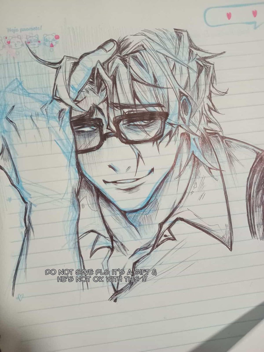 aizenelle's tweet image. my friend is drawing a lot of sรดsuke for me LOOK AT ITTTT, it's so pretty. ๐ญ๐ญ๐