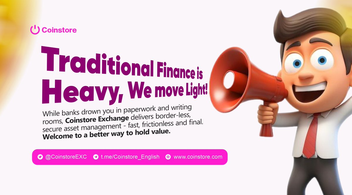 Your exchange should reward your journey.
<a href="/CoinstoreExc/">Coinstore</a> does just that turning every move into something tangible.

🏅 Whether small or big trades
💼 Activity gets perks
Start your journey 👉 cutt.ly/MeGjk1Qt

#CoinstoreExchange #IEO #Whitelist