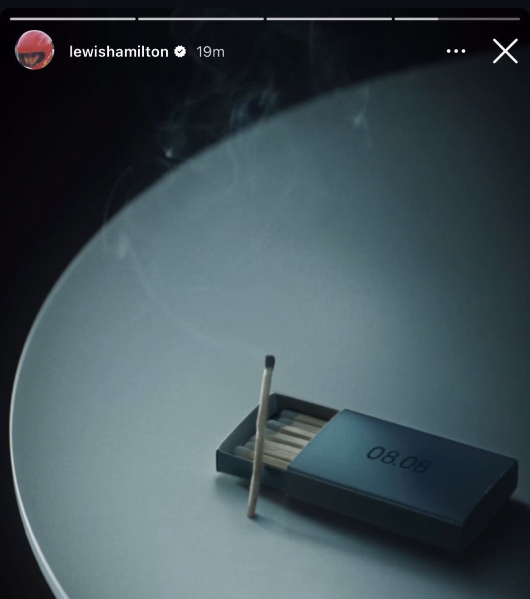 Lewis Hamilton posting this with the date 08.08 on it to let us know that he’s winning the 8th wdc